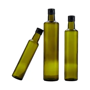 Vente en gros Bouteille en verre vide vert ambre de 100ml 250ml 500ml 750ml pour Oliver Oil