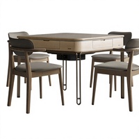 Table de mahjong haut de gamme en bois massif, table à manger de style luxe léger avec jetons anti-contrefaçon