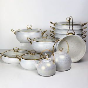 Conjunto de Utensílios de Cozinha Ecológicos de Alumínio Donnor Nova Chegada Série Mary com 11 Peças e Tampa de Vidro, Pronto para Uso em Fogão e Indução - Product Image 1