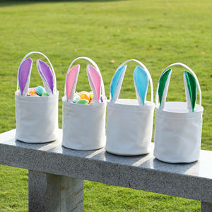 Cestas de Pascua de Lona con Orejas Largas para Sublimación, Bordado Infantil, Caza de Huevos, Dulces, Conejito de Pascua, Venta al por Mayor - Product Image 6