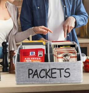 Fabric <b>Snack</b> <b>Bar</b> Station with Handles, 6 Compartment Container <b>Snack</b> Organizer for Countertop - Product Image 5