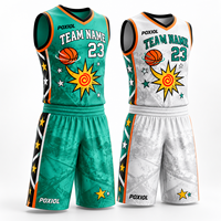 Maillot de basket personnalisé vert et blanc All Stars, col en V, imprimé rétro Sun Star, sublimation intégrale, vêtements d'équipe personnalisés en gros, USA