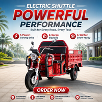 Tricycle électrique homologué CEE, capacité de charge 585 kg, caisse de chargement 1600x1175x550 mm, homologué en Europe, moteur 72V 1500W