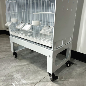 Base de cage d'élevage Petway en acier inoxydable et fil métallique avec roulettes, antidérapante, durable, portable et relevable pour petits oiseaux - Product Image 2