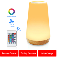 Lampe de chevet moderne à LED RGB 3D avec commande tactile, 16 couleurs, télécommande USB, rechargeable, en ABS, pour chambre à coucher