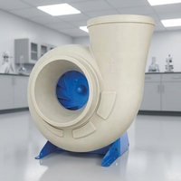 Hotte de laboratoire chimique en PE avec ventilation en plastique et souffleur centrifuge électrique industriel AC 220-240V sur pied