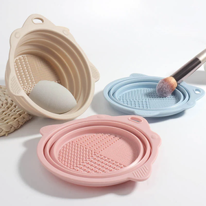 Tazón de Silicona para Limpiar Brochas de Maquillaje, Plegable, para Esponjas, Limpiador de Brochas de Sombra de Ojos, Herramientas de Belleza Suaves - Product Image 1