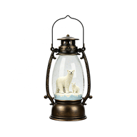 3D Eisbär Harz Craft Laterne Licht-Niedliche Tier Schneekugel mit LED für Weihnachts dekoration, Geschenk, Home & Festival Ambiente