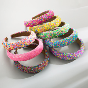 Nieuwe Fabriek Groothandel Luxe Hoge Kwaliteit Vrouwen Brede Hoofdband Regenboog Strass Kristallen Steen Barok Hoofdbanden