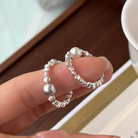 Schlichtes Design Runder Perlenring Hochwertiger Eleganter Elastischer Ring Personalisierter Zeigefingerring für Frauen