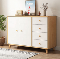 Armoire de rangement moderne à 6 tiroirs sur pied avec design éco-responsable pour salon et chambre à coucher