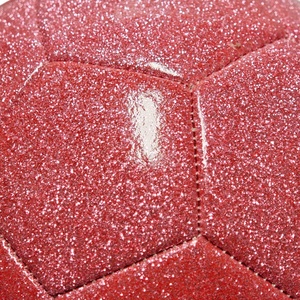 Promotional Wholesale Inflatable Soccer Ball Custom Logo Machine Stitched <b>Red</b> Fine <b>Glitter</b> Glossy PVC Football for Recreation - Product Image 3