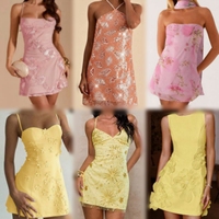 Robes d'occasion en mousseline mélangée de qualité supérieure, légères, pour femmes, vente en gros, vêtements d'été de seconde main en vrac