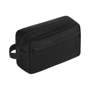 Sac de toilette de voyage noir avec fermeture éclair, organiseur de cosmétiques suspendu pour femmes et hommes - Product Image 1