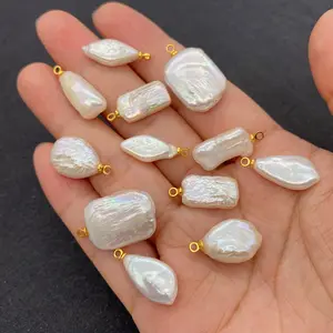 Großhandel natürliches barockes Süßwasser-Perlen-Halter unregelmäßiger Anhänger DIY für Schmuckherstellung Armband Halsketten zubehör