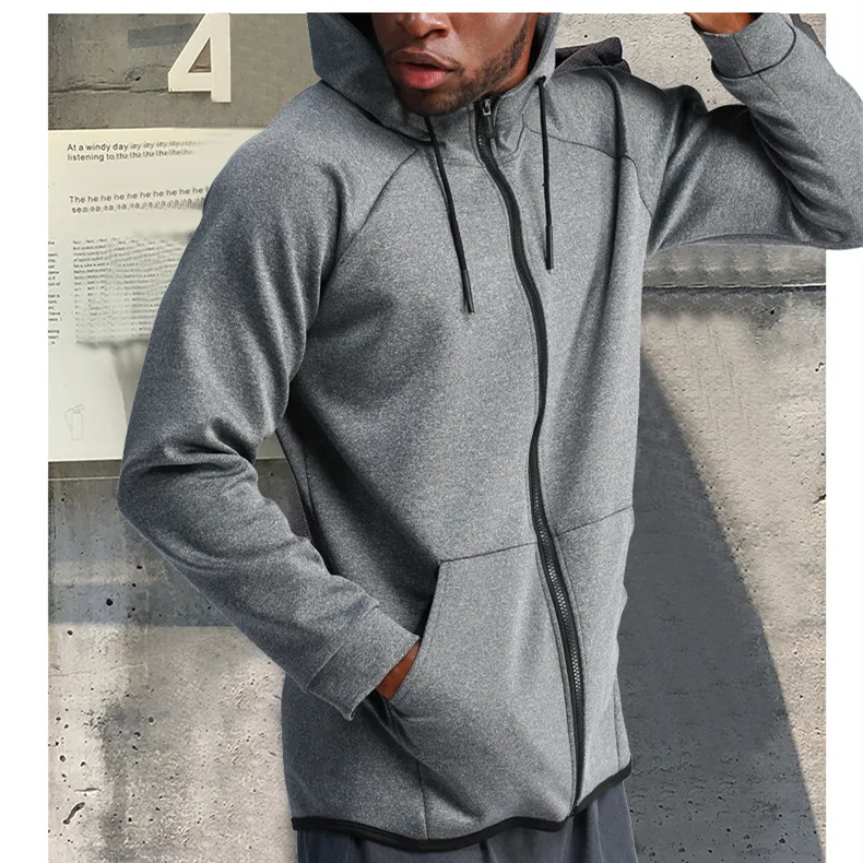 Full Zip Up Con Cappuccio del Rivestimento, Le Prestazioni di Formazione A Maniche Lunghe Con Cappuccio, Leggero Allenamento Pista Da Corsa Giacche