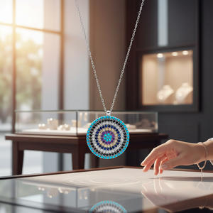 Colgante de plata de ley 925 con piedra mixta, joyería elegante hecha a mano - Product Image 3