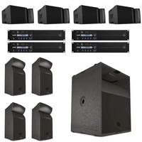 Paquete de sistema de audio profesional de alta potencia con múltiples altavoces Subwoofers y amplificadores Altavoz de fiesta