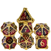 Ensemble de dés en métal faits à la main pour D&D, 7 pièces, polyédriques, pour jeux de rôle et jeux de société, logo personnalisé, durables