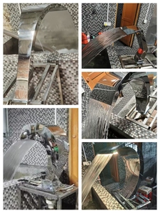 Thác nước bằng thép không gỉ, tiểu cảnh thác nước, đài phun nước hồ bơi, dùng trong nhà ngoài trời, suối nước nóng, spa, gắn tường - Product Image 5