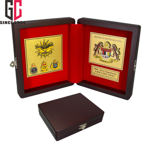 15 anni di fabbrica in metallo personalizzato in legno esercito premio trofeo targa con scatola - Product Image 5