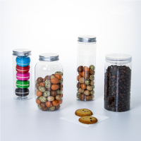 Récipient de stockage en plastique PET transparent Emballage de noix de bonbons Bouteille scellée avec couvercle