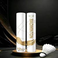 Volant de badminton professionnel de classe A en plumes de canard, hybride liège-plume, léger, super durable, pour tournoi, haute élasticité
