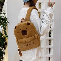 Sac à dos Capybara en peluche douce unisexe DHF, très vendu, grande capacité, sac d'école, sac de voyage pour étudiants, enfants et adultes