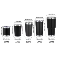 Gobelet isotherme à double paroi avec revêtement en poudre, personnalisé avec logo, 20 oz, 30 oz, en acier inoxydable, tasse à café de voyage avec couvercle