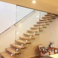 CBMmart Villa Moderne Escalier Personnalisé Garde-corps en Verre Sans Cadre en Acier Inoxydable Conception de Garde-corps Extérieur à Support Détaché