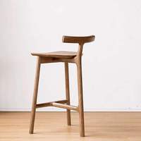 Tabouret de bar en bois massif, style nordique moderne minimaliste, avec dossier haut, personnalisable OEM pour bar à domicile, restaurant, cuisine