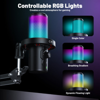 CMTECK XM560T Microphone à condensateur RGB de haute qualité avec support, kit micro pour gaming, cardioïde, suppression du bruit, USB Type-C 96kHz/24bit