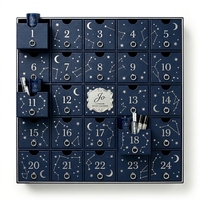 Boîte de rangement rigide haut de gamme, personnalisée, bleu marine, 24 tiroirs, boîte de calendrier de l'avent, cadeau de luxe pour parfums, bijoux, cosmétiques