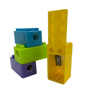 Juego de papelería de calidad premium, sacapuntas de diseño de bloque de material ABS, 4x2x2cm, un orificio, gran venta. - Product Image 4
