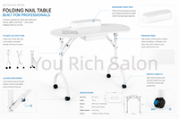 Table de Salon de Manucure Professionnelle Pliable avec Aspirateur Intégré – Vente en Gros Direct Usine