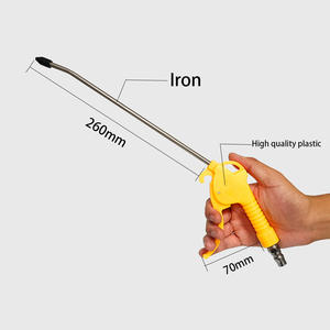 Pistola de aire de alto flujo para compresor con boquilla angulada y doblada, color amarillo - Product Image 5