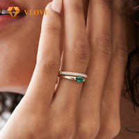 VLOVE Bijoux en or personnalisés Bague sur mesure en forme de marquise horizontale 14K Bague en pierres précieuses naturelles Bagues de mariage pour couples