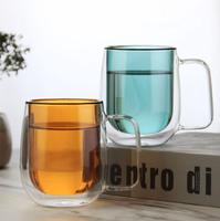Gobelet créatif de 250 ml, coloré, résistant à la chaleur, en borosilicate de haute qualité, écologique, design classique, couleur et logo personnalisés, unisexe