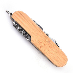 Couteau pliant multifonction en gros d'usine manche en bois outils de camping en plein air y compris les kits d'outils promotionnels - Product Image 6