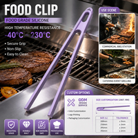 Pinces alimentaires en silicone de qualité alimentaire, résistantes aux hautes températures, antidérapantes et anti-brûlures, en forme de V, pour barbecue, steaks et buffets