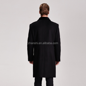 Abrigos <span class=keywords><strong>Chesterfield</strong></span> de Cachemira de lana clásicos para hombre de longitud completa ajustados de invierno a la moda con cuello Shearking - Product Image 4