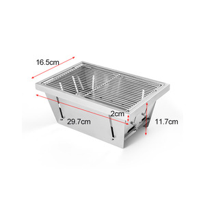 Barbacoa pequeña de acero inoxidable, parrillas de barbacoa de carbón plegable portátil para acampar al aire libre - Product Image 4
