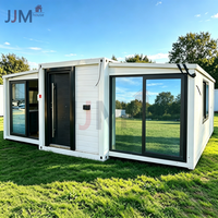JJM Maisons préfabriquées portables pliantes de 20 et 40 pieds, villas mobiles, bureaux conteneurs extensibles et pliables à 2 ou 3 chambres