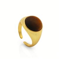 Chris april Fine Jewelry Bague chevalière minimaliste en argent sterling 925 plaqué or pour femme
