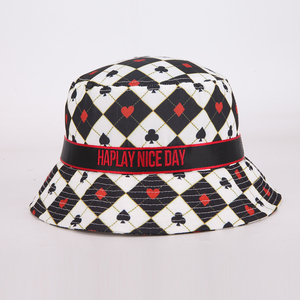 Оптовая продажа, Женская Повседневная шляпа от солнца с принтом, шляпы-ведра для рыбаков, дизайнерские шляпы-ведра с индивидуальным логотипом - Product Image 6