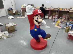Estatua de Fibra de Vidrio de Tamaño Real de Personaje de Dibujos Animados para Exteriores, Superhéroe Mario, para Decoración de Tiendas y Centros Comerciales - Product Image 4