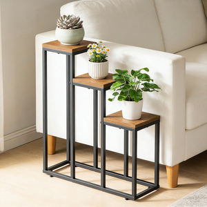 Support à plantes moderne à 3 niveaux en fer métallique, revêtement poudré, support à fleurs haut, support à plantes d'angle pour intérieur/extérieur - Product Image 4