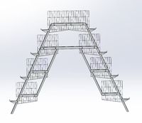 Cage à poulets de type A pour ferme africaine, résistante à la chaleur, pour 96-160 poules pondeuses, prix de gros, utilisable pendant 15-20 ans