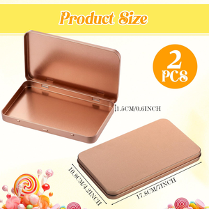Custom Logo <b>Small</b> Rectangular Metal Tin Box With Hinged Lid for Candy Mint Packaging - Product Image 2