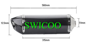 Silenciador de fibra de carbono para motocicleta, 51mm, silenciador de escape para motocross modificado - Product Image 3
